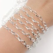 Sterling Silver Oval Diamond Chain